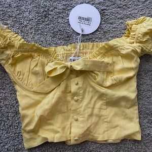 Princess Polly yellow crop top